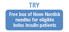 Free box of Novo Nordisk needles for eligible bolus insulin patients